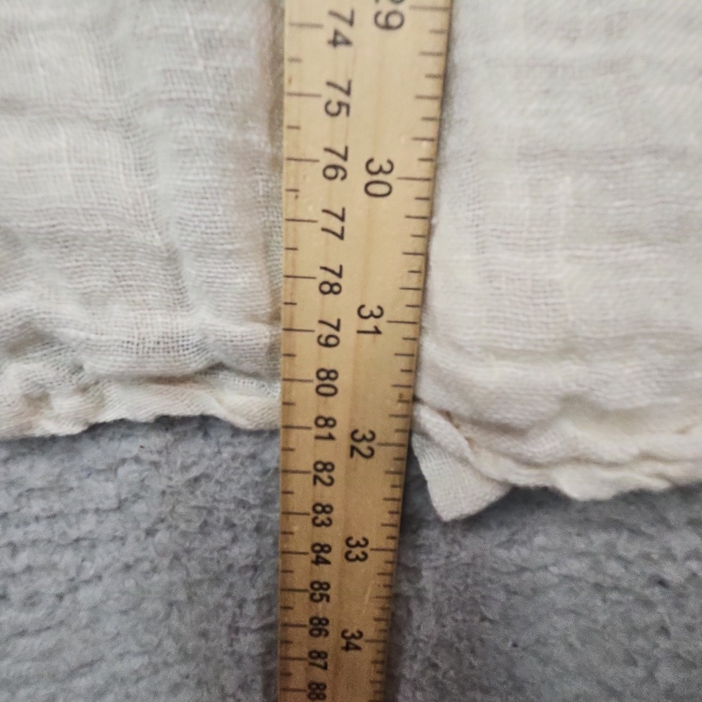FLAX Blouse Womens L Ivory Lagenlook Coastal Shapely Lightweight Eco Swing - Picture 10 of 13